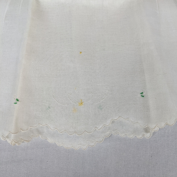 Vintage NEW Baby Dress Slip Sheer 2-Piece Hand Embroidery Hudson's Detroit - Picture 8 of 13